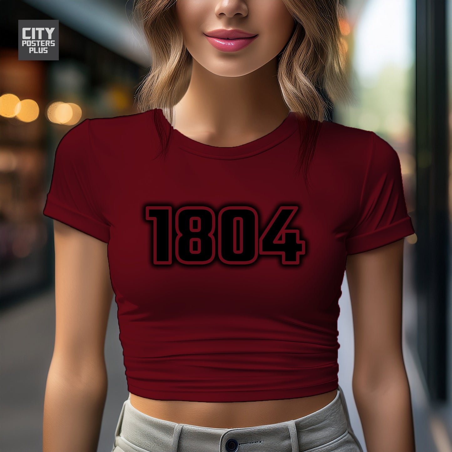 1804 Year Women Crop Top (Maroon)