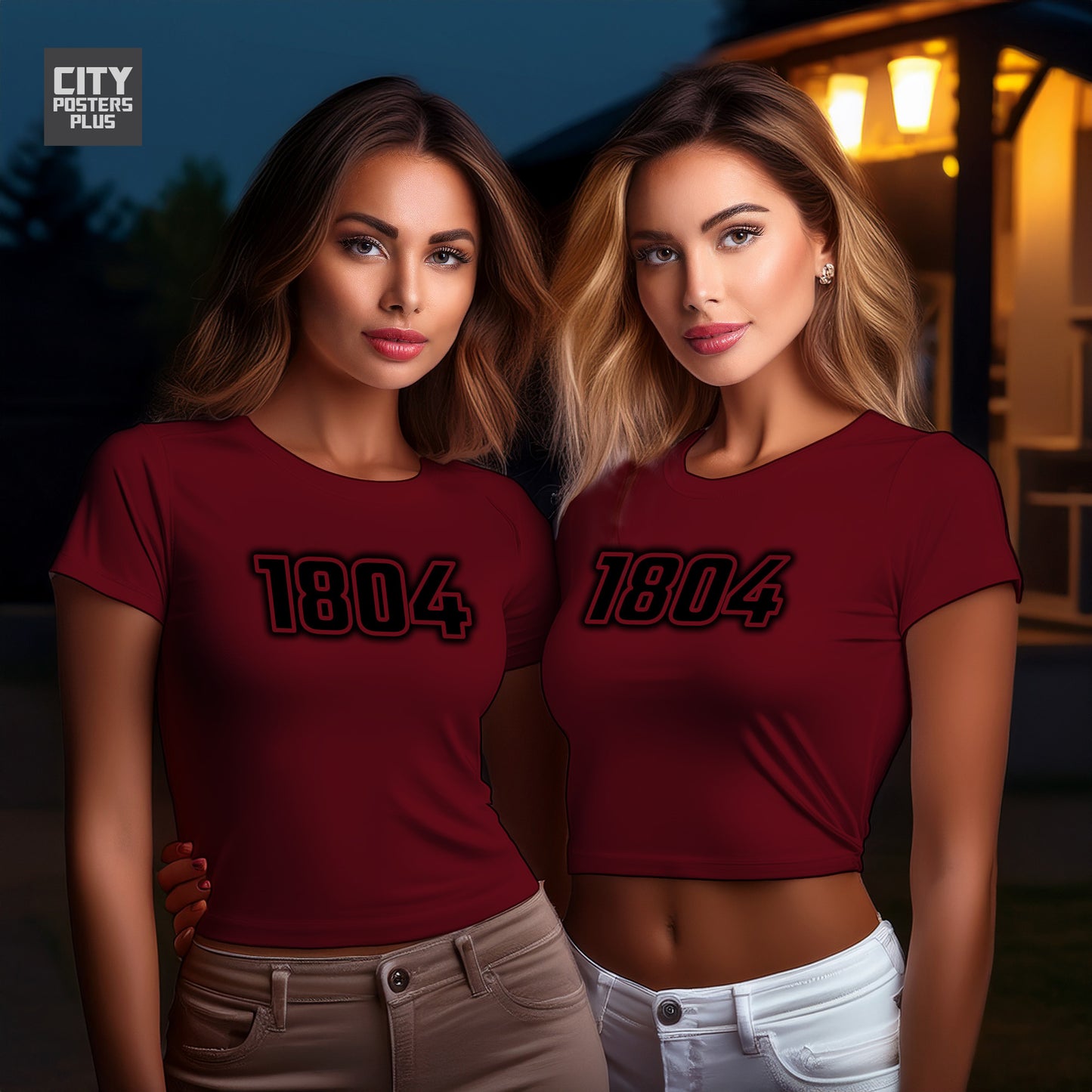 1804 Year Women Crop Top (Maroon)
