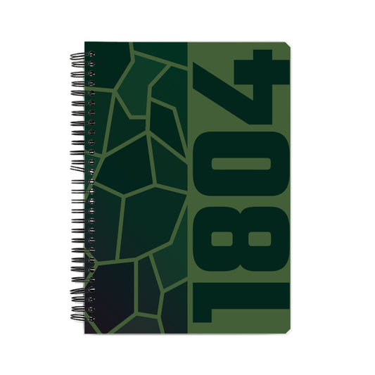 1804 Year Notebook (Olive Green, A5 Size, 100 Pages, Ruled)