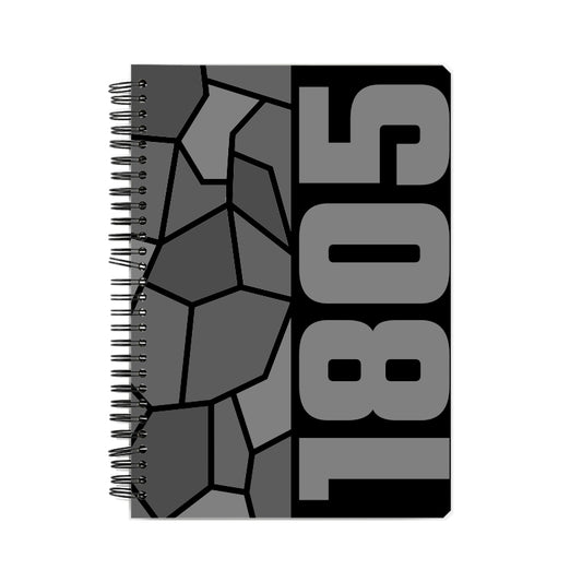 1805 Year Notebook (Black, A5 Size, 100 Pages, Ruled)