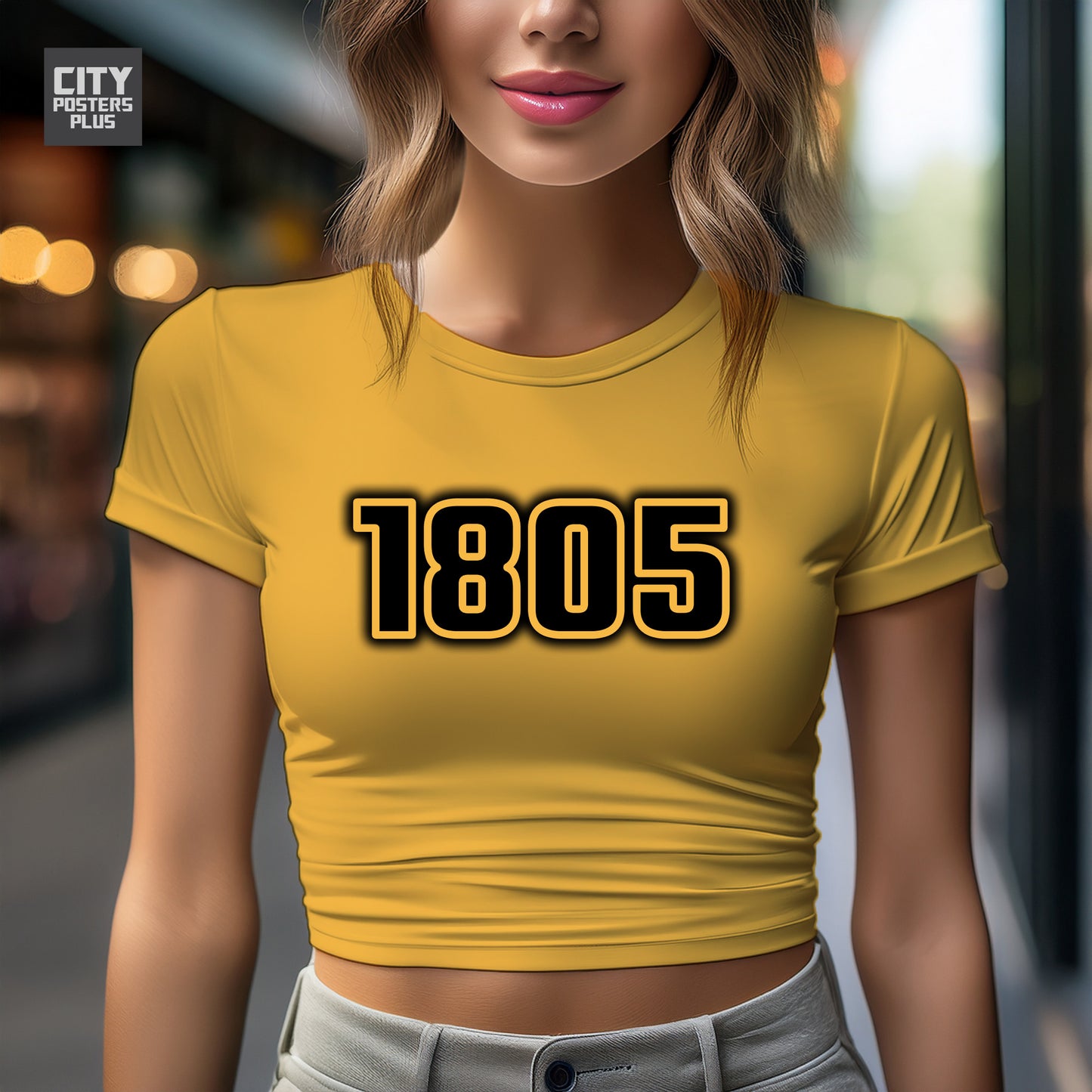1805 Year Women Crop Top (Golden Yellow)