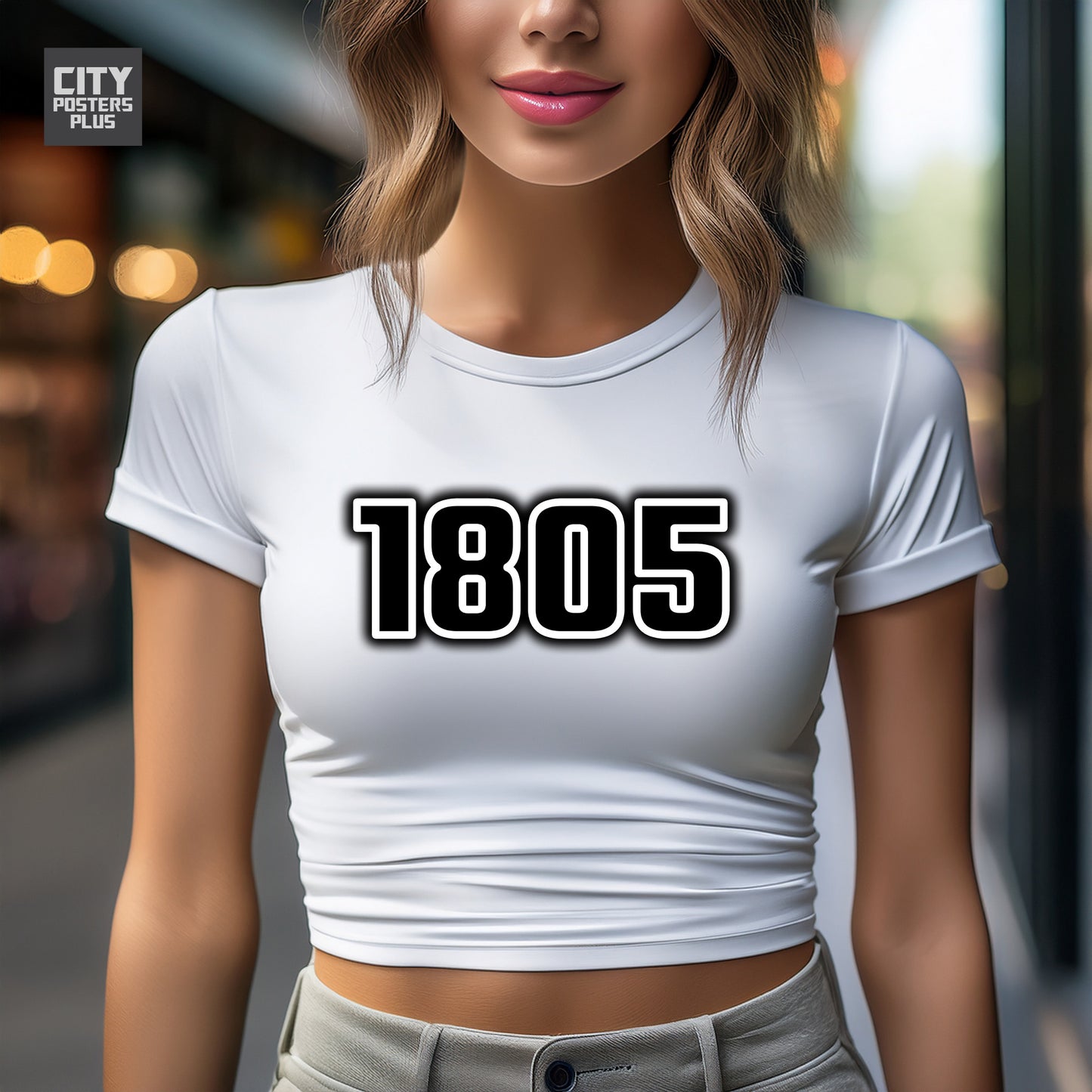 1805 Year Women Crop Top (White)