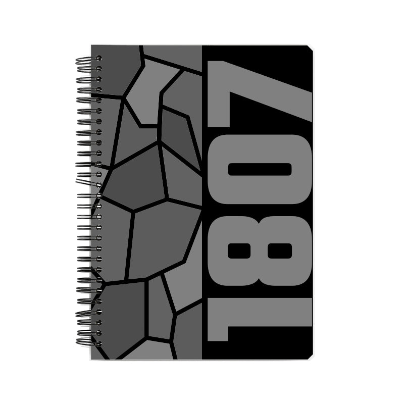 1807 Year Notebook (Black, A5 Size, 100 Pages, Ruled)