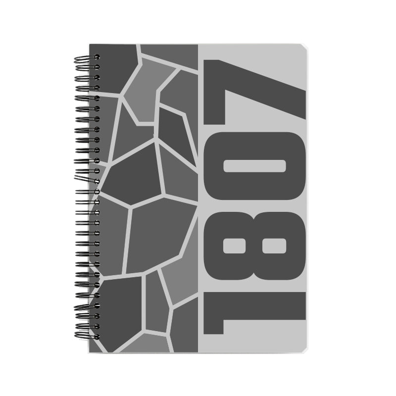 1807 Year Notebook (Melange Grey, A5 Size, 100 Pages, Ruled)