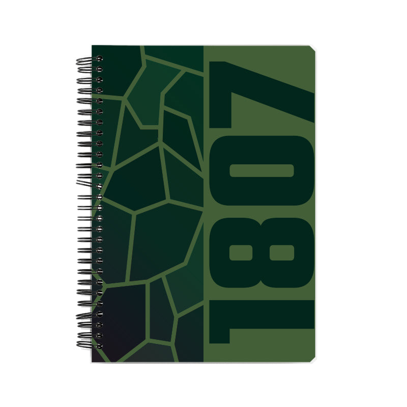 1807 Year Notebook (Olive Green, A5 Size, 100 Pages, Ruled)