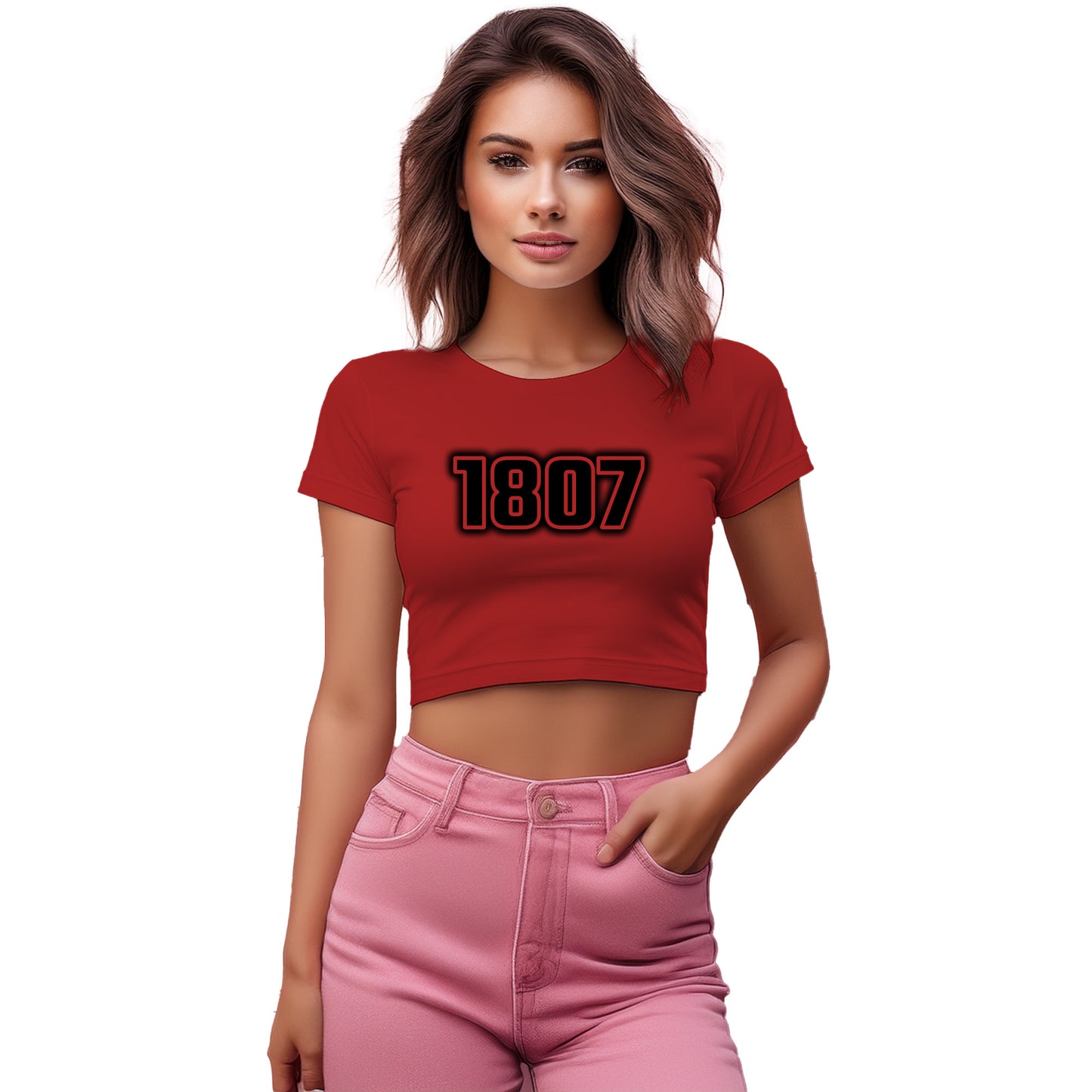 1807 Year Women Crop Top (Red)
