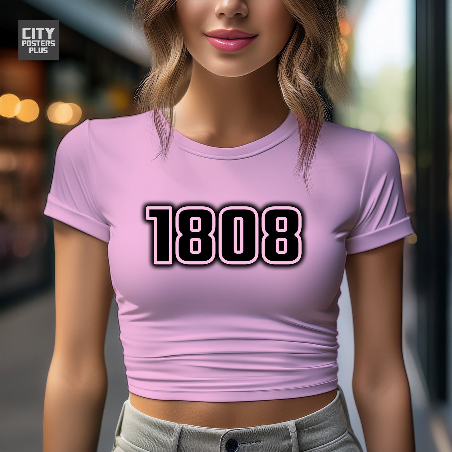 1808 Year Women Crop Top (Light Pink)