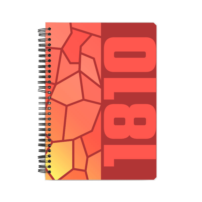 1810 Year Notebook (Red, A5 Size, 100 Pages, Ruled)