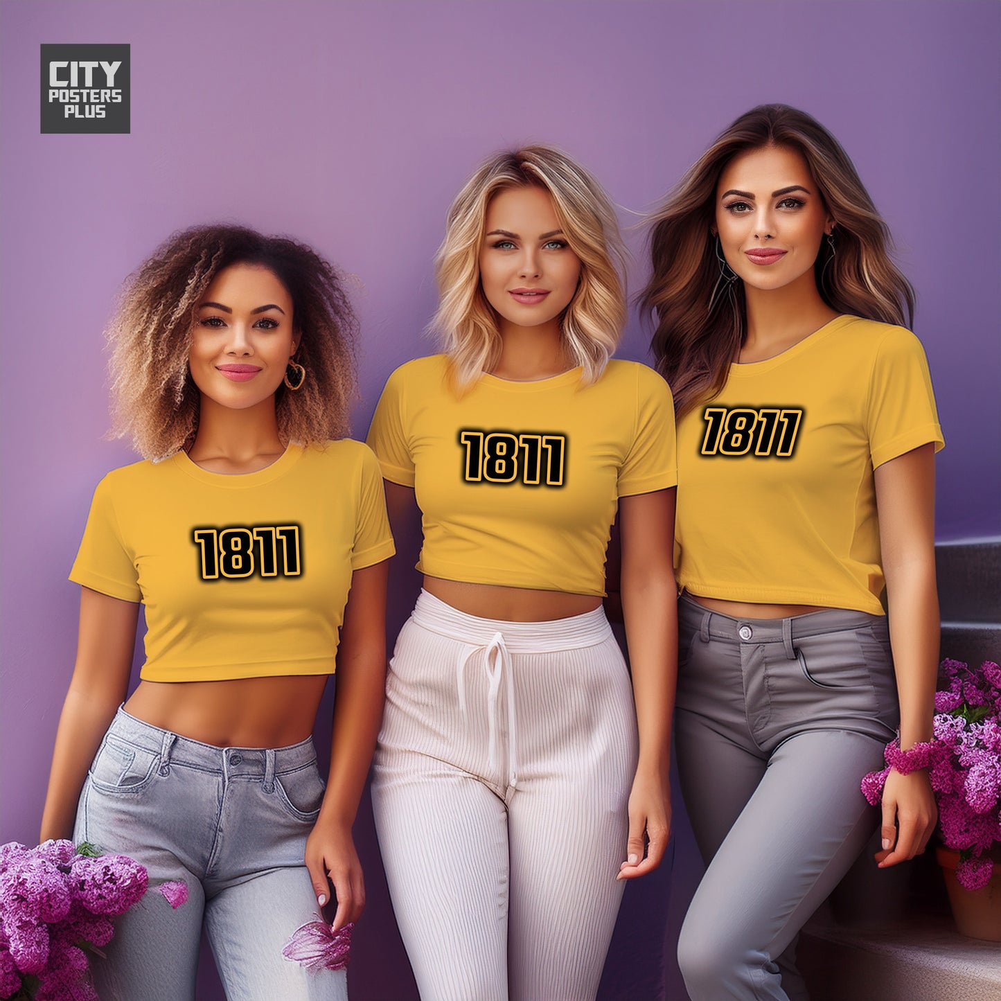 1811 Year Women Crop Top (Golden Yellow)