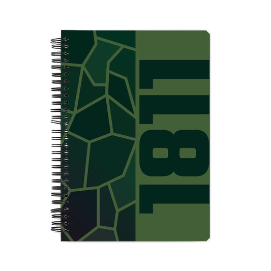 1811 Year Notebook (Olive Green, A5 Size, 100 Pages, Ruled)