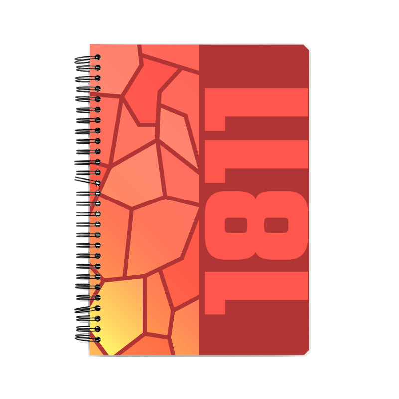 1811 Year Notebook (Red, A5 Size, 100 Pages, Ruled)