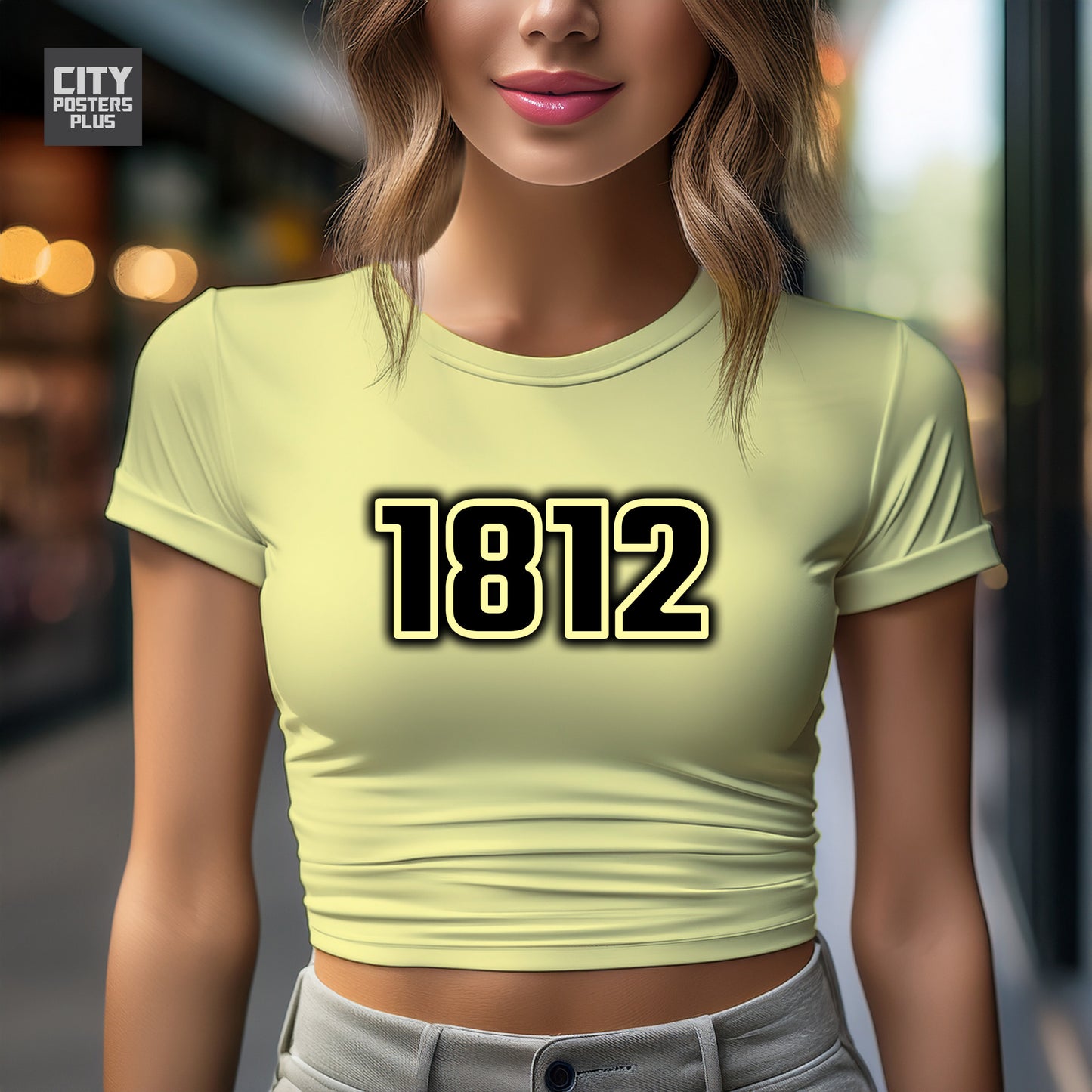 1812 Year Women Crop Top (Butter Yellow)
