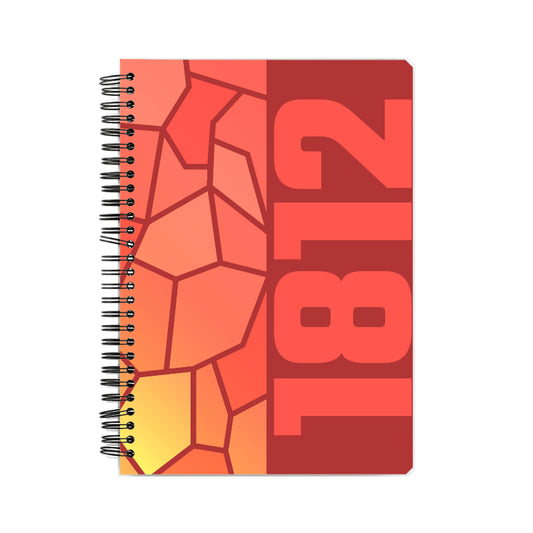 1812 Year Notebook (Red, A5 Size, 100 Pages, Ruled)