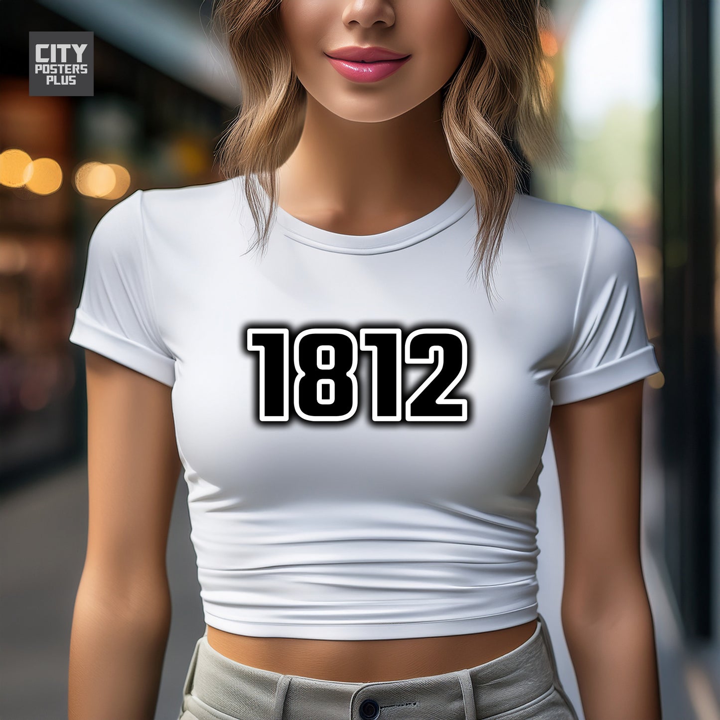 1812 Year Women Crop Top (White)