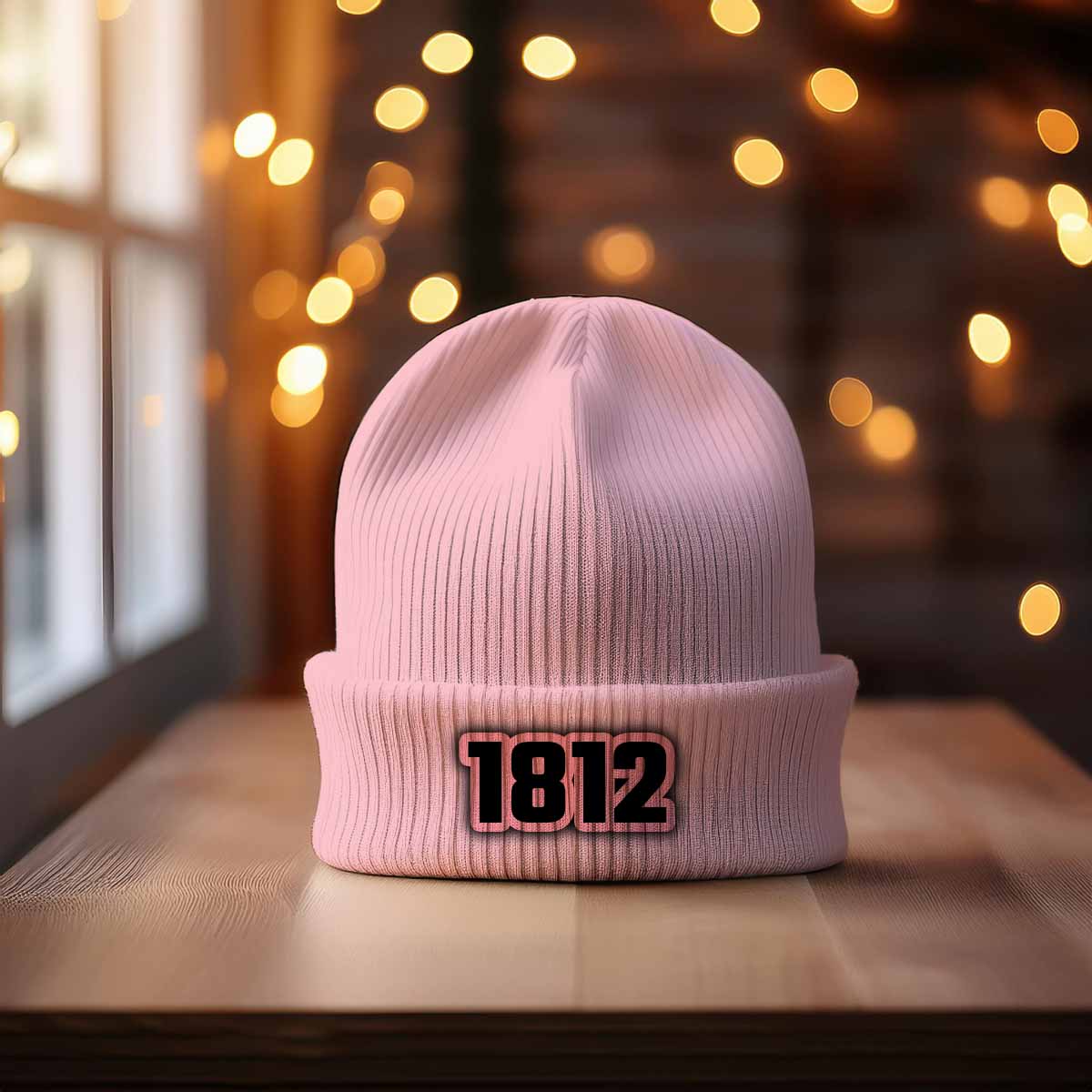 1812 Year Cuffed Beanie (Baby Pink)