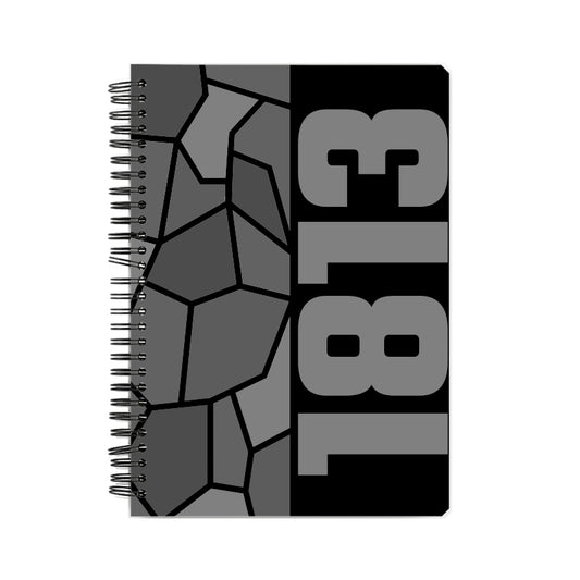 1813 Year Notebook (Black, A5 Size, 100 Pages, Ruled)