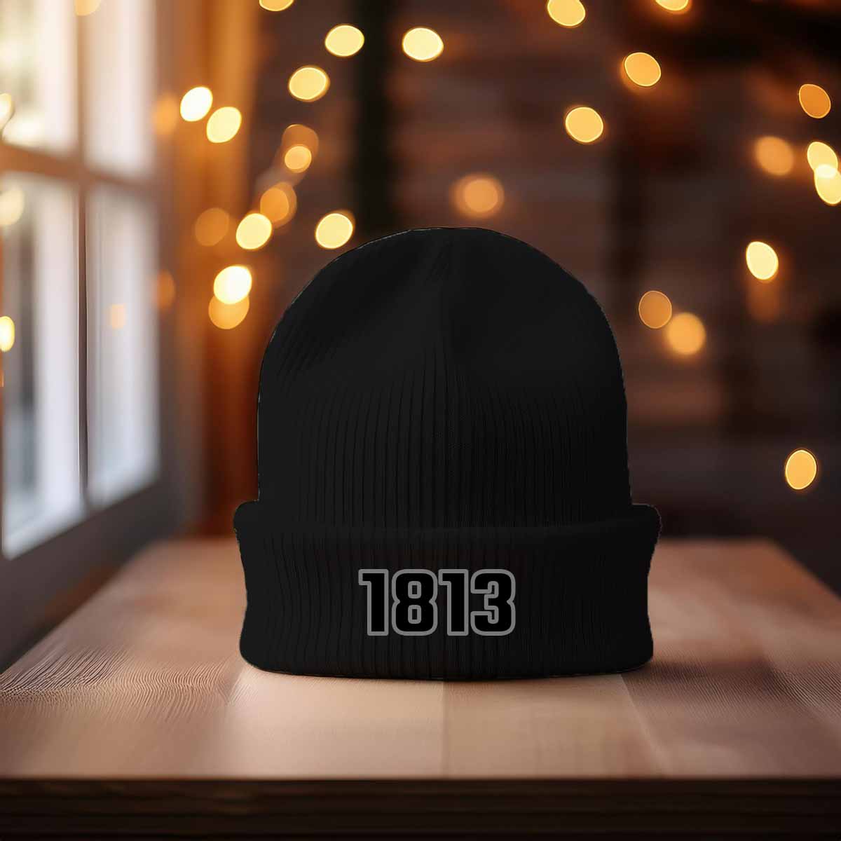 1813 Year Cuffed Beanie (Black)