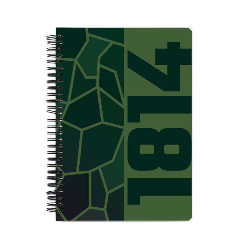 1814 Year Notebook (Olive Green, A5 Size, 100 Pages, Ruled)