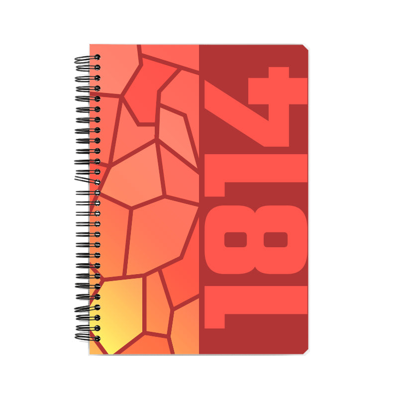 1814 Year Notebook (Red, A5 Size, 100 Pages, Ruled)