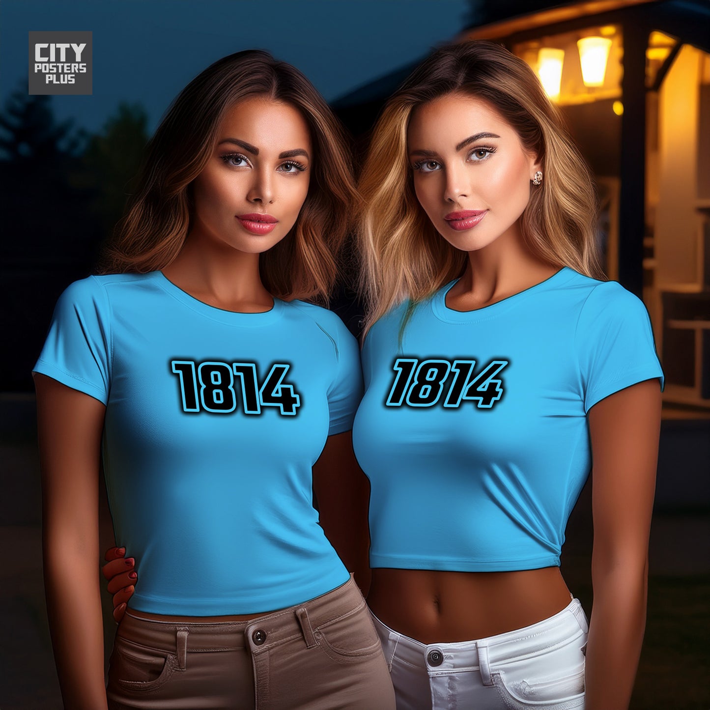 1814 Year Women Crop Top (Sky Blue)