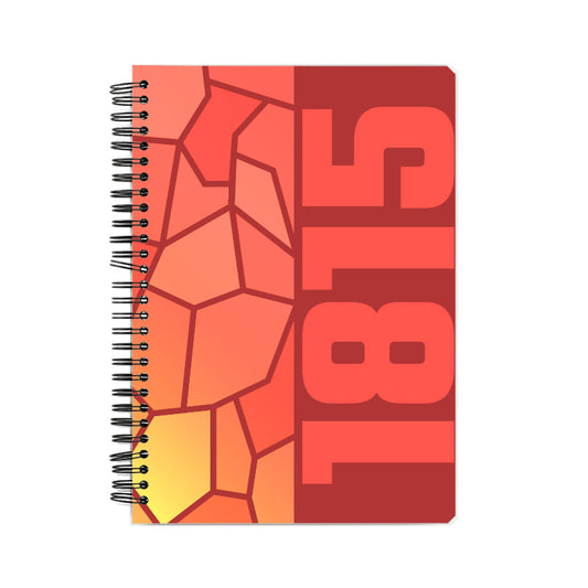 1815 Year Notebook (Red, A5 Size, 100 Pages, Ruled)