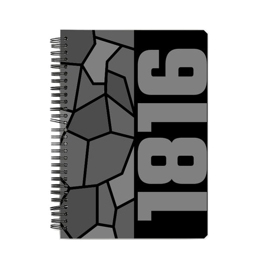 1816 Year Notebook (Black, A5 Size, 100 Pages, Ruled)