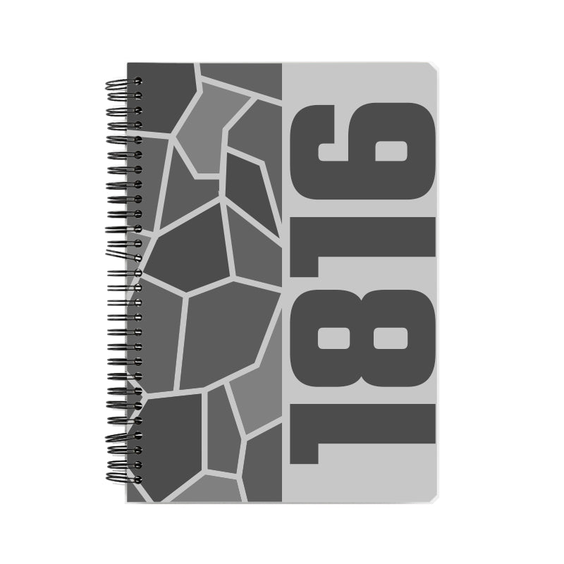 1816 Year Notebook (Melange Grey, A5 Size, 100 Pages, Ruled)