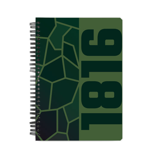 1816 Year Notebook (Olive Green, A5 Size, 100 Pages, Ruled)