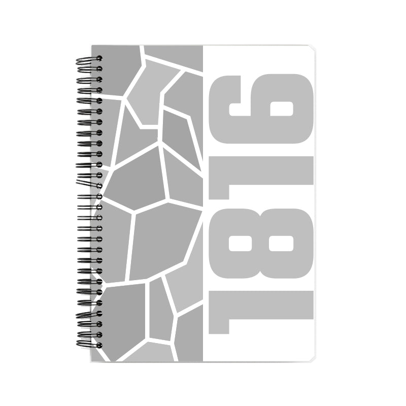 1816 Year Notebook (White, A5 Size, 100 Pages, Ruled)