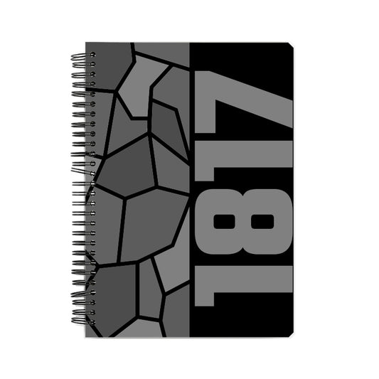 1817 Year Notebook (Black, A5 Size, 100 Pages, Ruled)