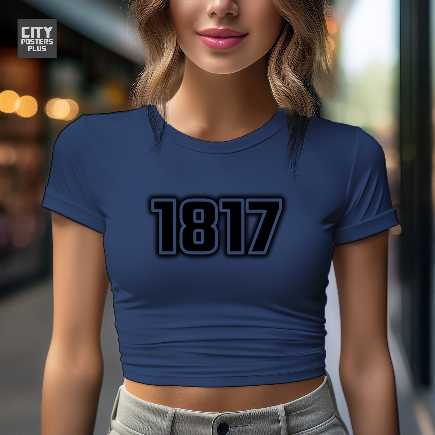 1817 Year Women Crop Top (Navy Blue)