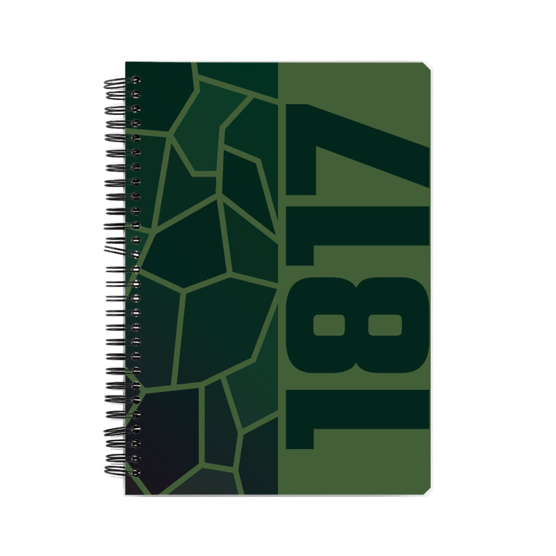 1817 Year Notebook (Olive Green, A5 Size, 100 Pages, Ruled)