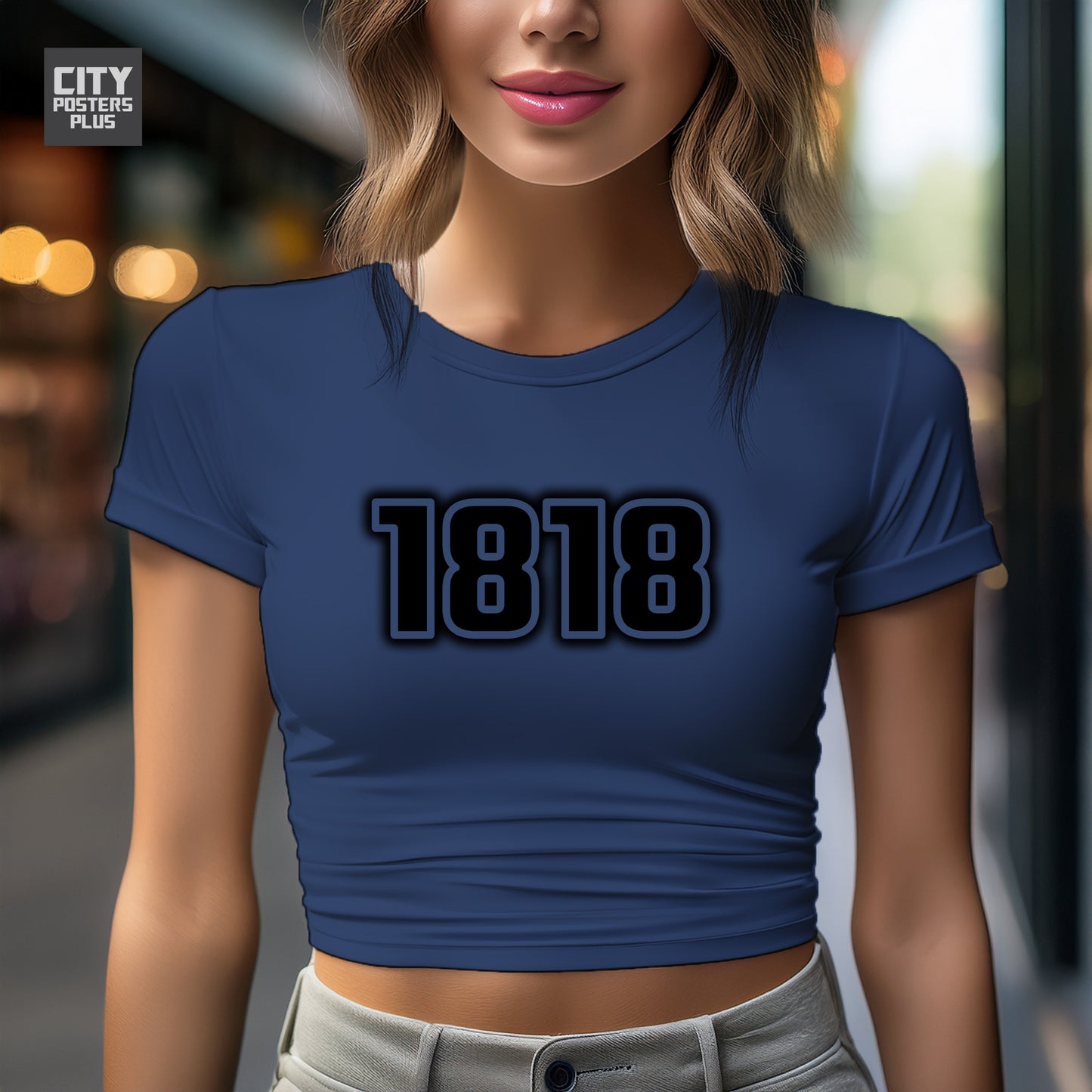 1818 Year Women Crop Top (Navy Blue)