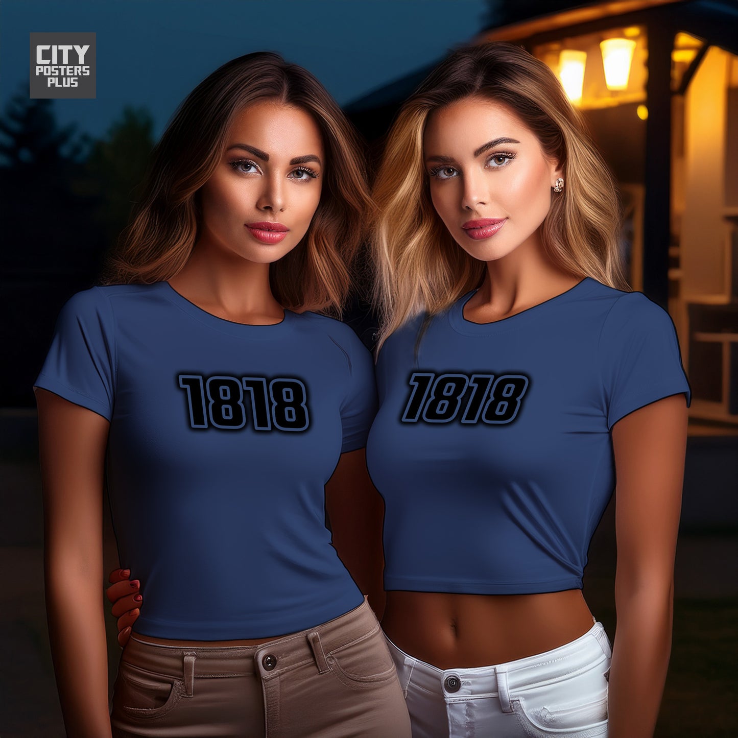 1818 Year Women Crop Top (Navy Blue)