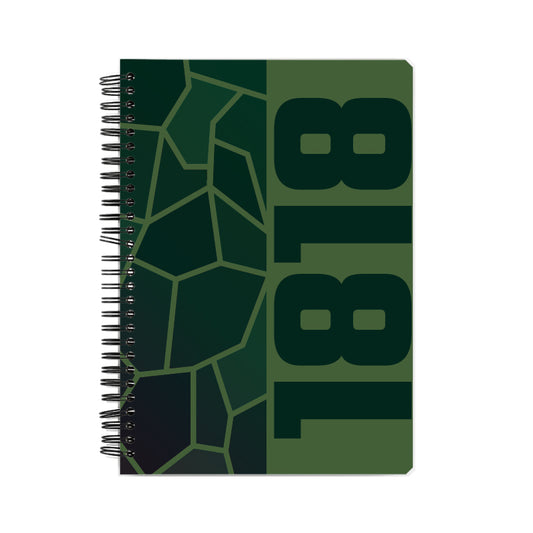 1818 Year Notebook (Olive Green, A5 Size, 100 Pages, Ruled)