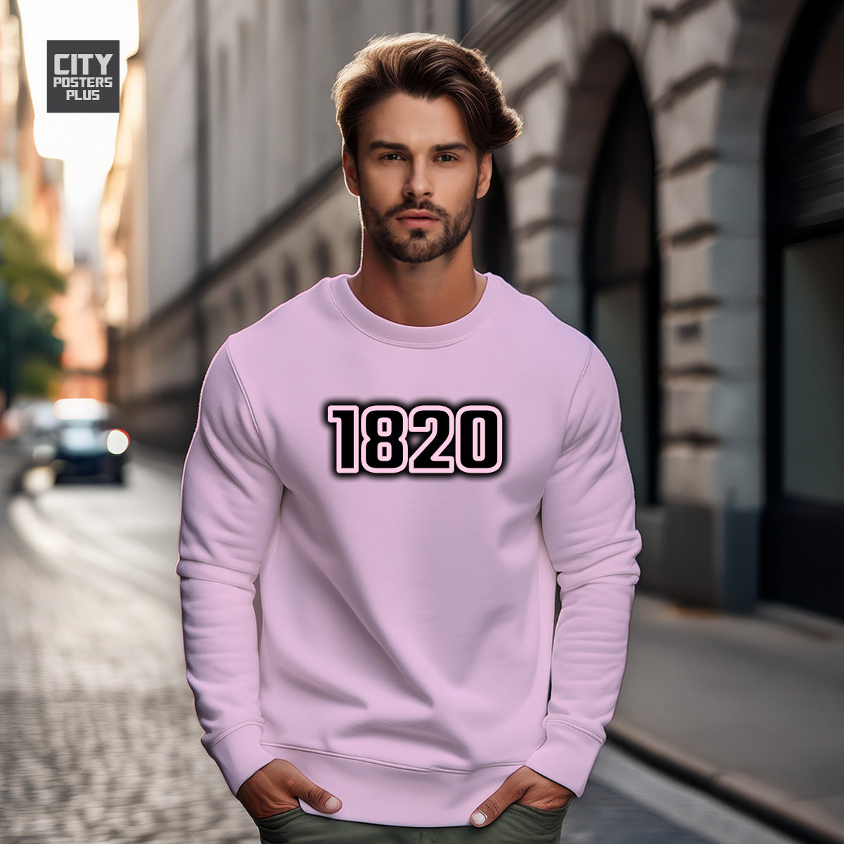 1820 Year Men Unisex Sweatshirt (Light Pink)