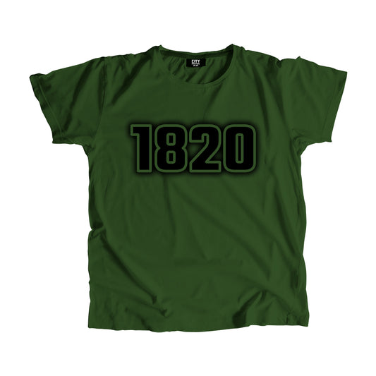 1820 Vintage Heritage Year Men Unisex T-Shirt (Olive Green)