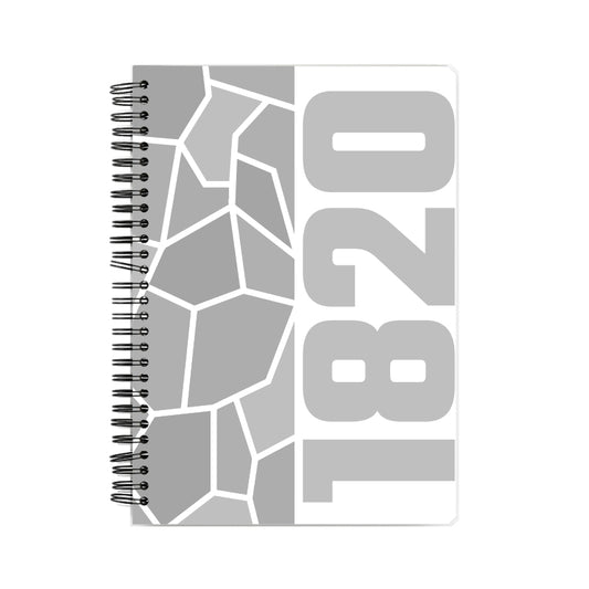 1820 Year Notebook (White, A5 Size, 100 Pages, Ruled)