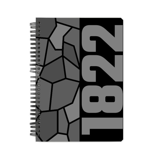 1822 Year Notebook (Black, A5 Size, 100 Pages, Ruled)