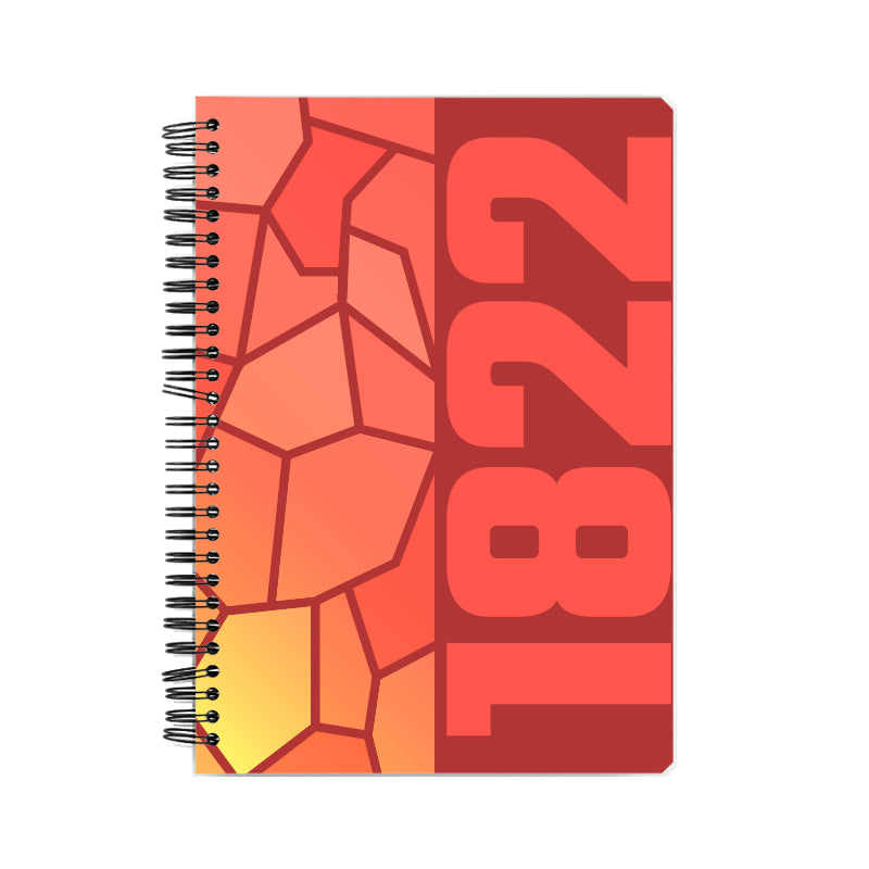 1822 Year Notebook (Red, A5 Size, 100 Pages, Ruled)