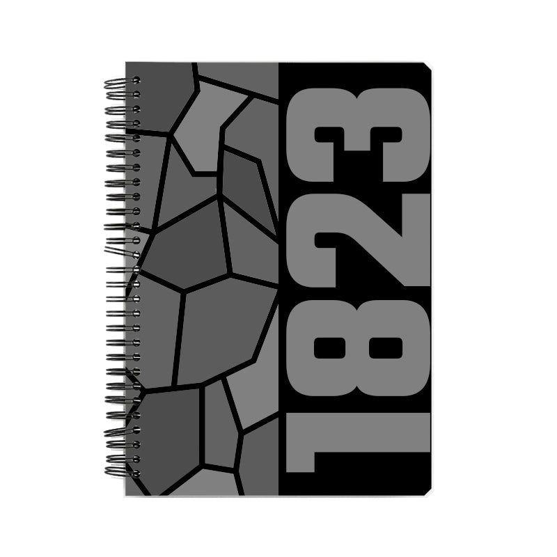 1823 Year Notebook (Black, A5 Size, 100 Pages, Ruled)