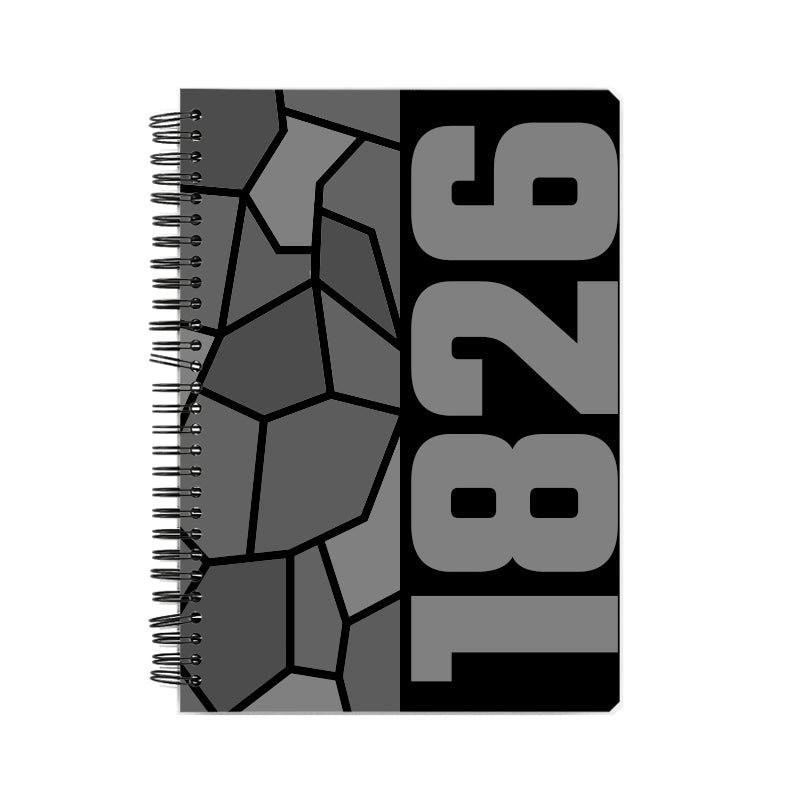 1826 Year Notebook (Black, A5 Size, 100 Pages, Ruled)