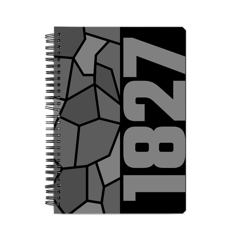 1827 Year Notebook (Black, A5 Size, 100 Pages, Ruled)