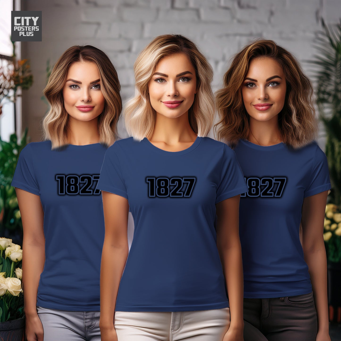 1827 Year Women T-Shirt (Navy Blue)