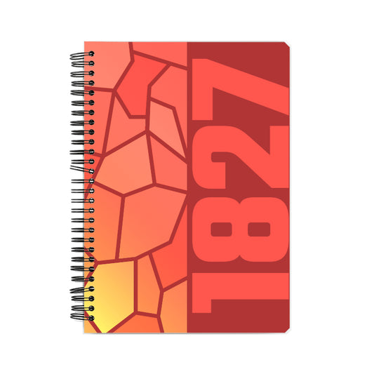 1827 Year Notebook (Red, A5 Size, 100 Pages, Ruled)