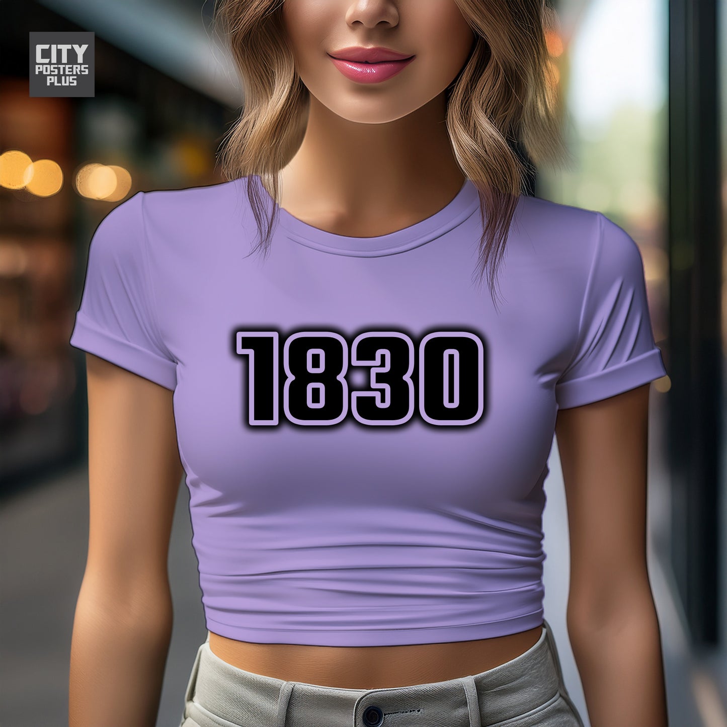 1830 Year Women Crop Top (Iris Lavender)