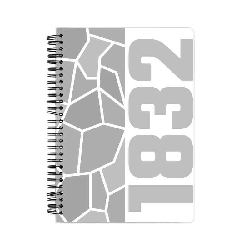 1832 Year Notebook (White, A5 Size, 100 Pages, Ruled)