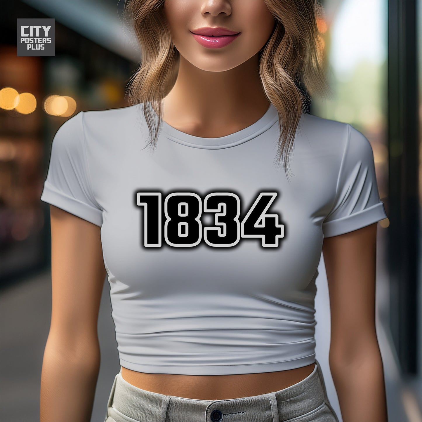 1834 Year Women Crop Top (Melange Grey)