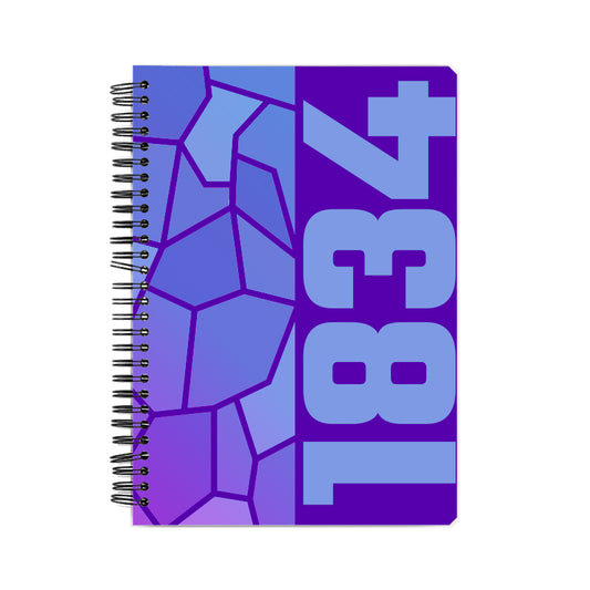 1834 Year Notebook (Purple, A5 Size, 100 Pages, Ruled)