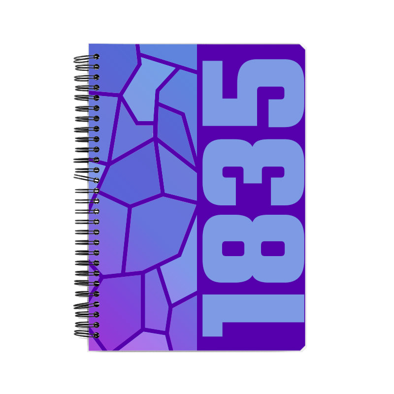 1835 Year Notebook (Purple, A5 Size, 100 Pages, Ruled)